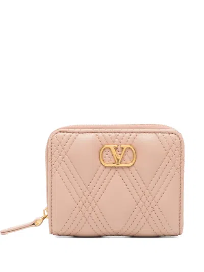 Valentino Garavani Quiltie 67 Wallet In Neutral