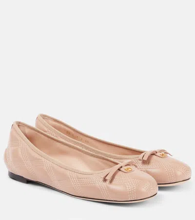 VALENTINO GARAVANI QUILTIE LEATHER BALLET FLATS