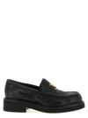 Valentino Black Leather Loafers In Black