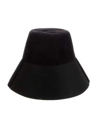 Pre-owned Valentino Garavani Rabbit Bucket Hat In Black