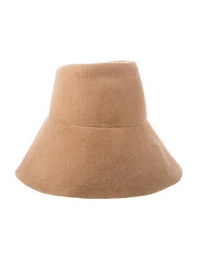 Pre-owned Valentino Garavani Rabbit Hair Bucket Hat In Neutral