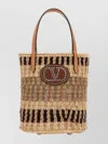 Valentino Raffia Bucket Bag Featuring Dual Handles In Brown