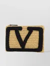 Valentino Garavani Garavani Viva Superstar Small Pouch In Synthetic Raffia Woman Natural Uni