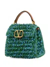 Valentino Raffia Vlogo Mini Bag In Green