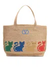 Valentino Garavani  Garavani Raffiachat Large Raffia Shopping Bag Woman Natural Uni In Multi