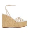 Valentino Off-white Raflower Heeled Sandals In Nude