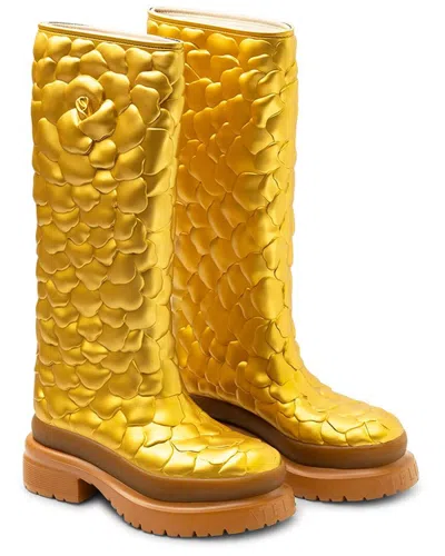 Valentino Garavani Valentino Rain Boot In Gold