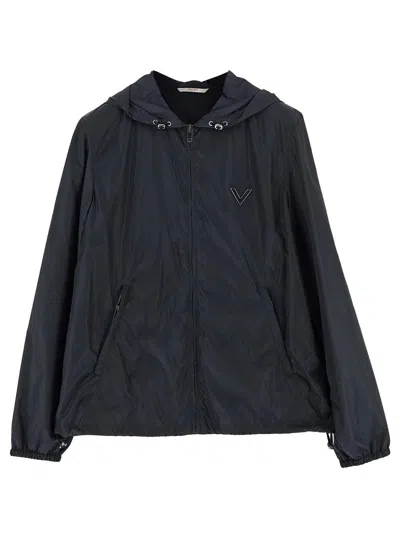 Valentino Rain Jacket In Black