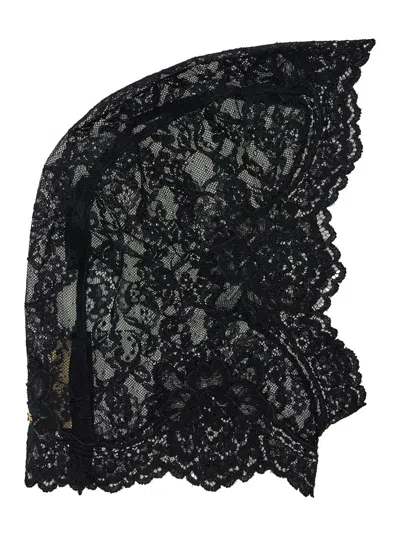 Valentino Garavani Ramage Lace Hat In Black