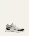 Valentino Ready Go Runner Low Top Sock Sneaker In Mpt Ivory P.grey/nero