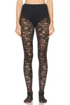 Valentino Rebrode Lace Tight In Nero