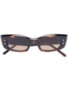 Valentino Rectangle Frame Sunglasses In Brown