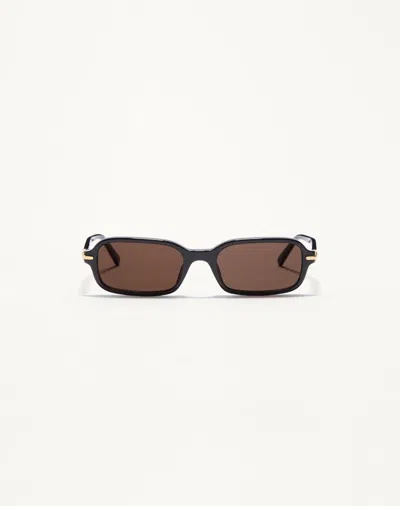 Valentino Garavani Valentino Rectangular Acetate Eyewear Unisex Black/grey 52