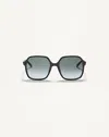 Valentino Rectangular Acetate Sunglasses In Black