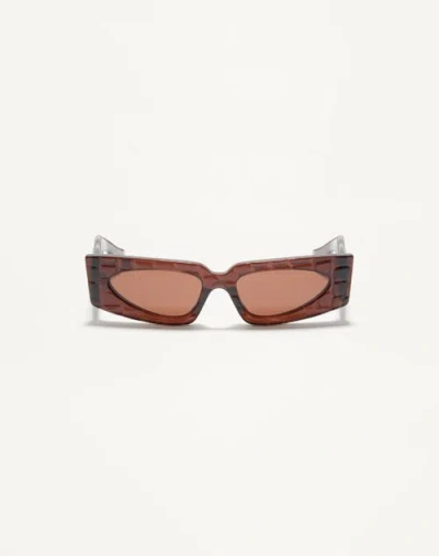 Valentino Garavani Valentino Rectangular Acetate Eyewear Woman Brown 53