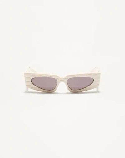 Valentino Garavani Valentino Rectangular Acetate Eyewear Woman Ivory/gradient Grey 53