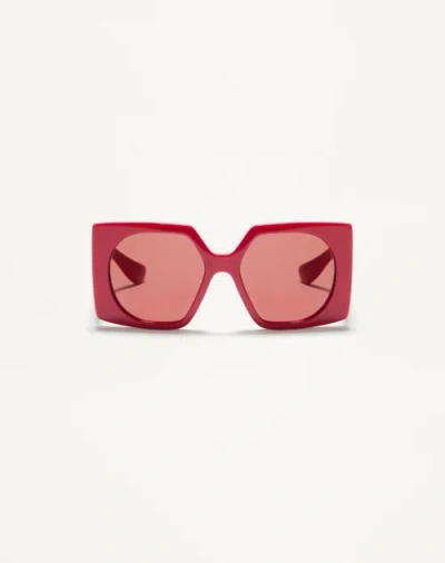 Valentino Garavani Valentino Rectangular Acetate Eyewear Woman Red 55