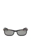 Valentino Rectangular Acetate Frame Sunglasses In Black