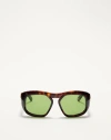 Valentino Rectangular Acetate Frame Unisex Brown/green 55