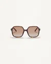 Valentino Rectangular Acetate Sunglasses In Brown