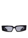 Valentino Vain Bold Vlogo Rectangular Sunglasses In Black