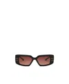 Valentino Rectangular Frame Sunglasses In Black