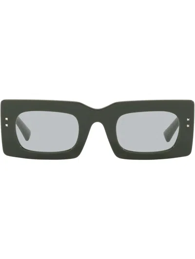 Valentino Rectangular-frame Sunglasses In Grün