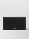 Valentino Rectangular Leather Clutch With Textured Vlogo Signature