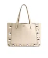Valentino Nellcôte Shopping Bag In Light Ivory