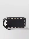 Valentino Rectangular Studded Clutch With Textured Surface