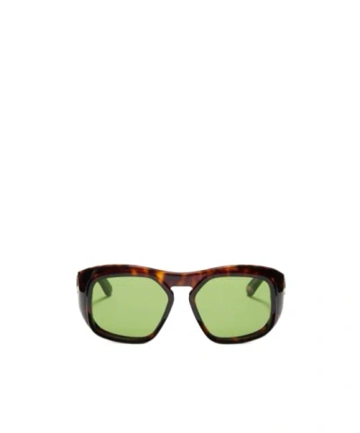 Valentino Rectangular Sunglasses In Green