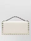 Valentino Rectangular Wallet Studded Design Top Handle Chain In Red