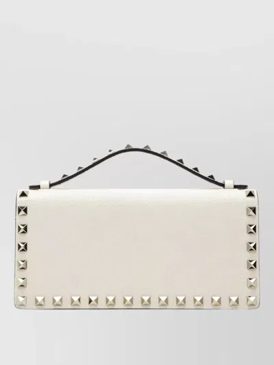 Valentino Garavani Rectangular Wallet Studded Design Top Handle Chain In Red