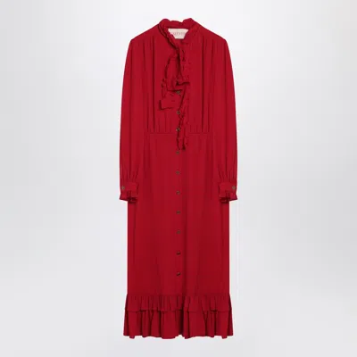 Valentino Red Dress With Ruffled Bow