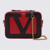 Valentino Red And Black Leather Crossbody Bag In Multi