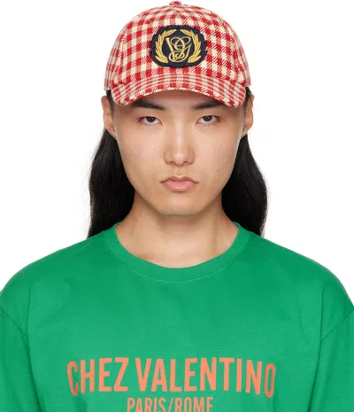 Valentino Garavani Red & White Patch Cotton & Wool Baseball Cap