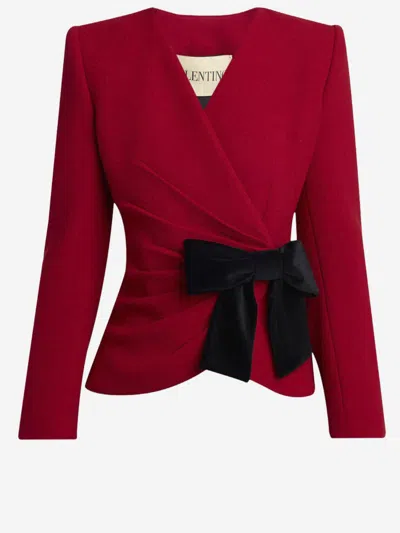 Valentino Red Black Wool Blazer