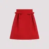 Valentino Bow-detailed Pleated Wool And Silk-blend Mini Skirt In Red