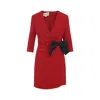 Valentino Draped Wrap Bow Mini Dress In Red