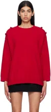 Valentino Red Bow Sweater In 157 Rosso