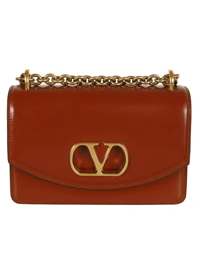 Valentino Garavani Valentino Red Calfskin Small Vain Shoulder Bag
