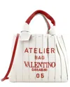 Valentino Red Canvas Atelier 05 Tote Pleated Medium (authentic Pre-loved) In Pattern