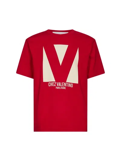 VALENTINO RED CHEZ VALENTINO PRINT T-SHIRT
