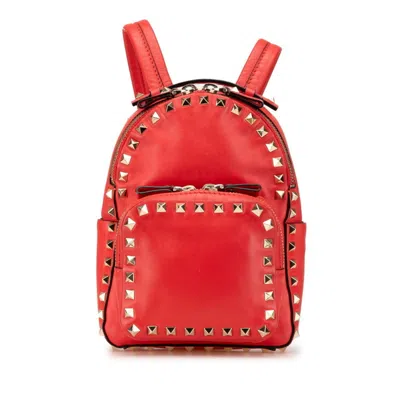 Pre-owned Valentino Garavani Valentino Red Color Leather Backpack ()