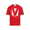 Valentino Crewneck Graphic Print T-shirt Logo In Red