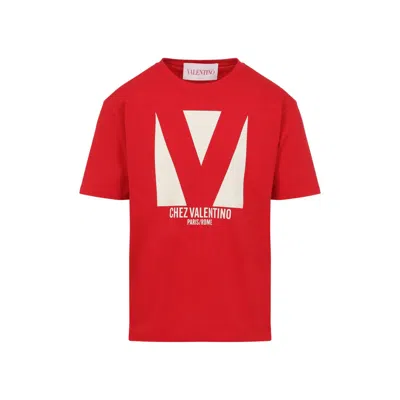 VALENTINO VALENTINO RED COTTON CHEZ T-SHIRT