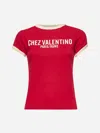 Valentino Crew Neck Cotton Jersey T-shirt With Contrasting Trims
