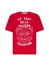 Valentino Garavani T-shirt With Le Chat De La Maison Print In Red