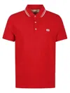 Valentino Vlogo Patch Cotton Piqué Polo Shirt In Red