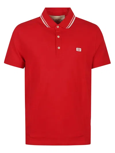 VALENTINO MEN RED COTTON POLO, L LUXURY POLOS FOR MEN DARVEYS